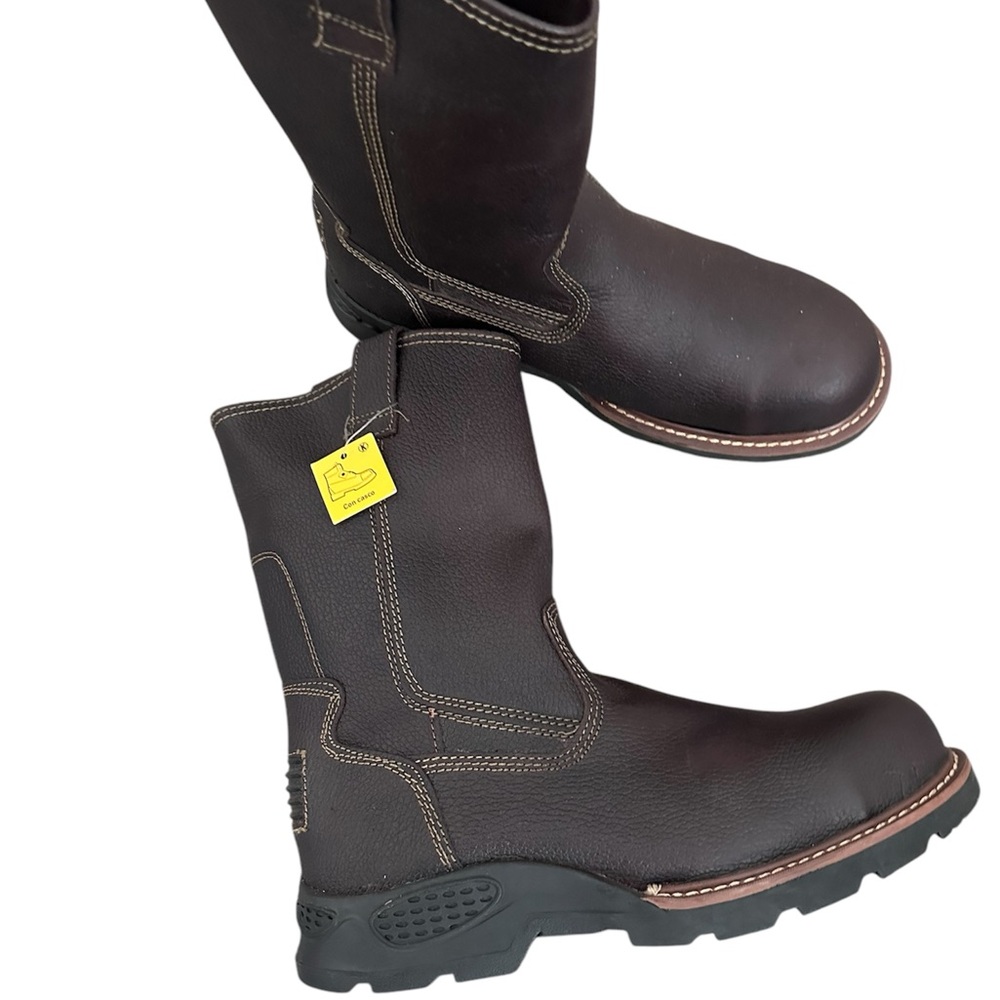 Brown Mid-Calf Pull-On Work  men’s Boots size 13  leather boots